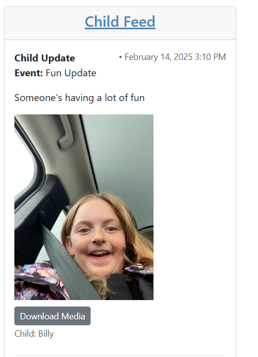 Child Updates & Incidents